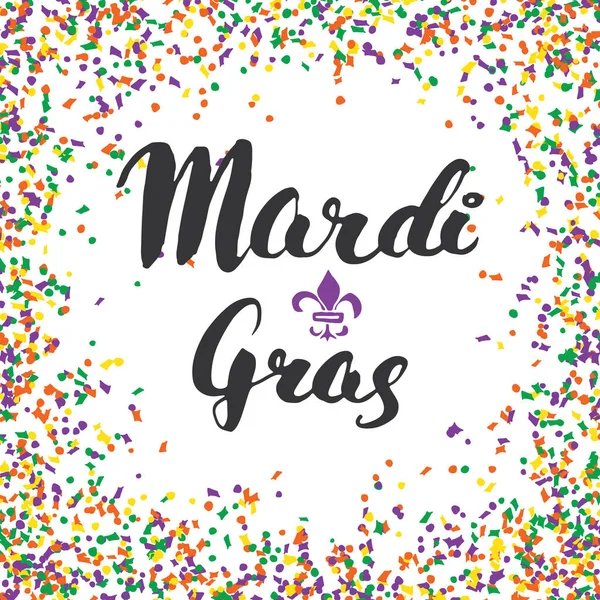 Mardi Gras Cartas Caligráficas Design Cartões Tipográficos Caligrafia Lettering Holiday —  Vetores de Stock