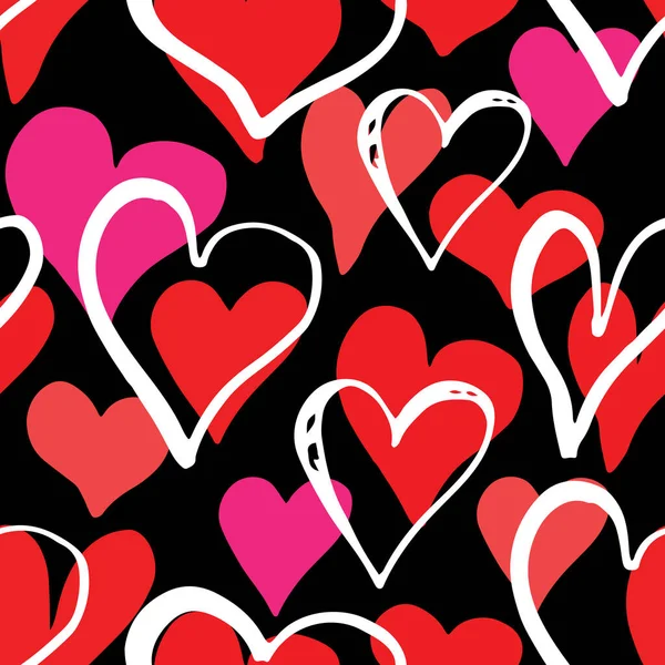 Καρδιά Σύμβολο Απρόσκοπτη Μοτίβο Διανυσματική Απεικόνιση Χειροποίητο Σκίτσο Ημέρα Του — Διανυσματικό Αρχείο