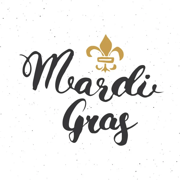 Mardi Gras Kaligrafi Harfleri Typographic Tebrik Kartı Tasarımı Tatil Kutlaması — Stok Vektör