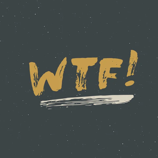 Wtf Lettering Segno Scritto Mano Testo Calligrafico Grunge Disegnato Mano — Vettoriale Stock
