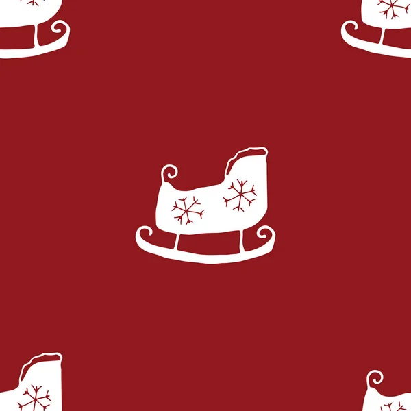 Nouvel Motif Sans Couture Noël Griffes Traîneau Dessinées Main Modèle — Image vectorielle