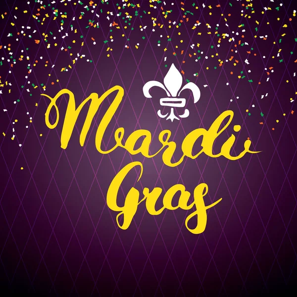 Mardi Gras Kalligráfiai Betű Tipográfiai Üdvözlőkártya Tervezés Kalligráfia Levél Ünnepi — Stock Vector