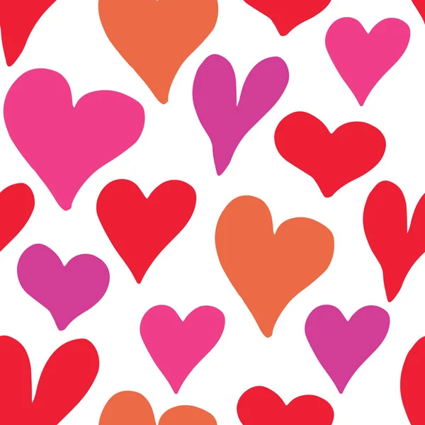 Herz Symbol Nahtlose Mustervektorabbildung Handgezeichnete Skizze Doodle Hintergrund Valentinstag Oder — Stockvektor