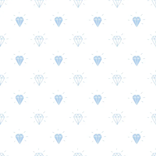 Diamant Nahtlose Mustervektorabbildung Handgezeichnete Skizzierte Doodle Diamant Symbole Hintergrund — Stockvektor