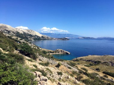 Mavi deniz manzarası, Stara Baska Krk adası!