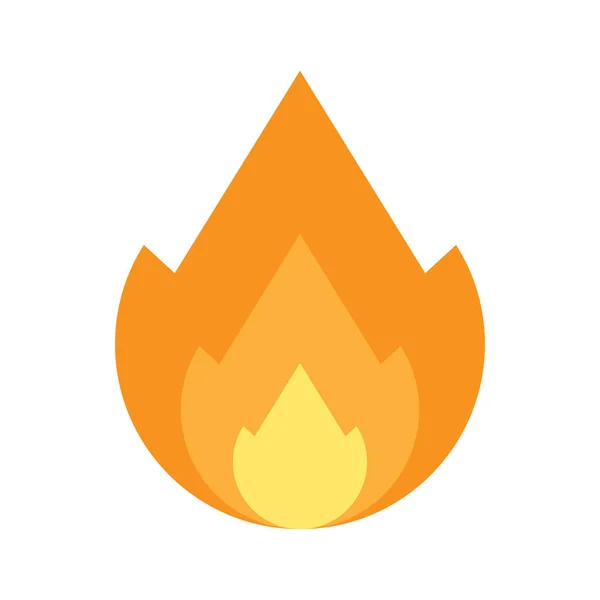 Fire Icon Hot Frame Logo Isolated White Sigh Burning Symbol — Stock Vector