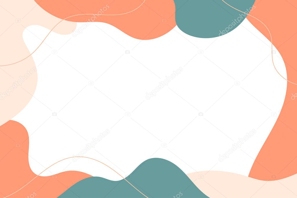 Colorful dynamic liquid style background. Abstract painting creative wallpaper. Template for advertising, banner, or card with copy space for text. Modern trendy cute flat graphic design illustration.
