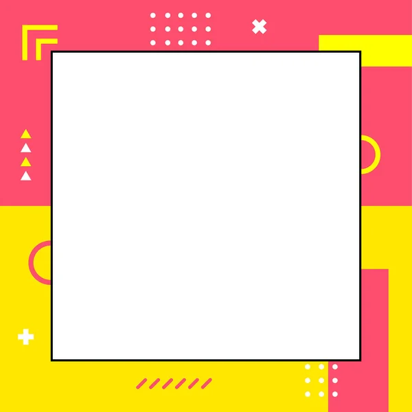 Colorful Dynamic Memphis Style Square Size Αφηρημένο Δημιουργικό Υπόβαθρο Πρότυπο — Διανυσματικό Αρχείο