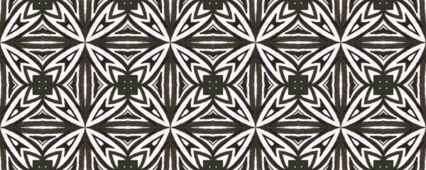 Arab Pattern. Black and White  Monochrome Seamless Texture. Repeat Tie Dye Illustration. Ikat African Design. Abstract Batik Print. Ethnic Arab Geometric Pattern.