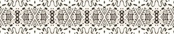 stock image Boho Fabric. Abstract Kaleidoscope Design. Black and Whitee Seamless Texture. Repeat Tie Dye Ornament. Ikat African Print. Ethnic Tribal Boho Fabric Pattern.