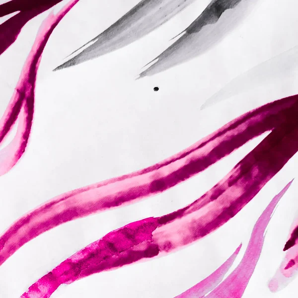Πρότυπο άνοιξη. Αφηρημένο καλλιτεχνικό υπόβαθρο. Διακόσμηση μελανιού. Lavender Elegant Doodle με Cold Stripe. Γκρι υπόδειγμα άνοιξη. Φούξια και λευκό Grunge Ύφασμα. — Φωτογραφία Αρχείου
