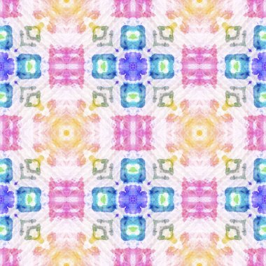 Aztek halıları. Kravat boyası süsünü tekrar et. Ikat Rusya Tasarımı. Soyut Shibori Yazıcı. Mavi, Beyaz, İndigo, Denim Kusursuz Doku. Kabile Aztek Halı Kalıbı.