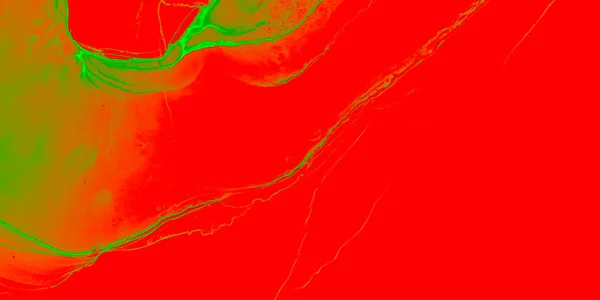 Сучасний арт. Fluid Banner Сучасна Свірл. Зелений колір сучасного мистецтва. Червоний зелений акваріум Канва. Запрошення від алкогольних напоїв. Багатошаровий фон. Фарба. — стокове фото