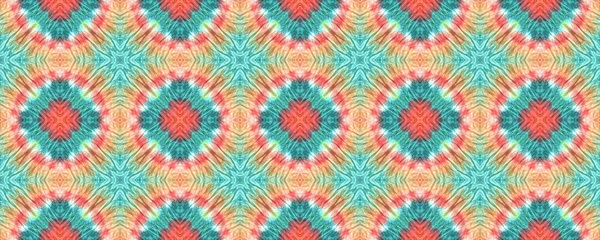 Bind Dye Effect. Färgglad naturlig etnisk illustration. Orange, grön och blå textiltryck. Traditionell bakgrund. Färgstark bindfärgseffekt. — Stockfoto