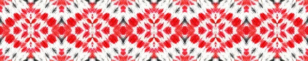 Arab Pattern. Seamless Tie Dye Rapport. Ikat Japanese Design. Abstract Batik Print. Red, Black, White Seamless Texture. Ethnic Arab Geometric Pattern.