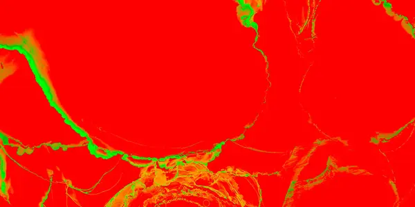 Υγρή σταγόνα. Πρότυπο μόδας. Μελάνι Αλκοόλ. Κόκκινο πράσινο υγρό Backdrop. Αρτ Μπάνερ. Στοιχείο κλεισίματος. Διακοσμητικό στροβιλισμό. Κόκκινο πράσινο χρώμα. — Φωτογραφία Αρχείου