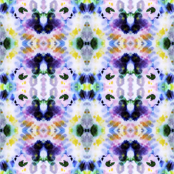 Indian Native American Pattern. Repeat Tie Dye Illustration. Ikat Indonesian Motif. Abstract Kaleidoscope Print. Pastel Blue and Violet Seamless Texture. Indian Traditional Americal Pattern.