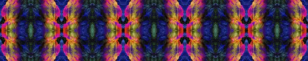 Shibori Flowers. Fondo Tribal. Rainbow Natural Ethnic Illustration. Estampado textil fluorescente de neón. Shibori Art Flowers Motif. — Foto de Stock