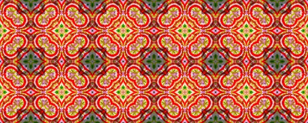 Lombok Textile. Seamless Tie Dye Illustration. Ikat Indonesian Print. Abstract Batik Design. Red, Green, Blue and Brown Seamless Texture. Ethnic Lombok Textile Pattern. — Stock Photo, Image