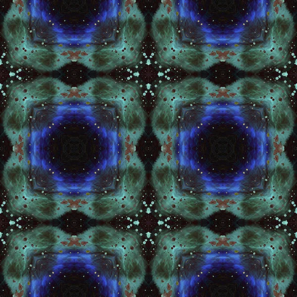 Kmenový Boho vzor. Abstraktní etnický design. Opakuji Tie Dye Rapport. Etnický indonéský design. Dark Neon Seamless Texture. Ikat Tribal Boho vzor. — Stock fotografie