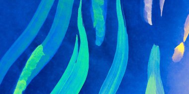 Yaz İllüstrasyonu. Siyah ve Kızıl Okyanus deseni. Soyut Dekoratif Süs. Gökkuşağı Yaz İllüstrasyonu. Basit Şablon. Çizim Vuruşlu Çok Renkli Vintage Tekstil.