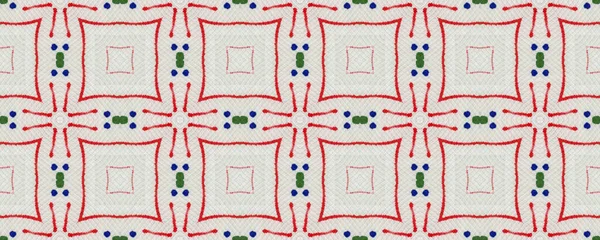 Ethnic Aztec Pattern. Abstract Ikat Print. Repeat Tie Dye Ornament. Ikat Turkish Motif. Green, Red, Yellow, Blue Seamless Texture. Ethnic Aztec Hand Drawn Pattern. — Stock Photo, Image