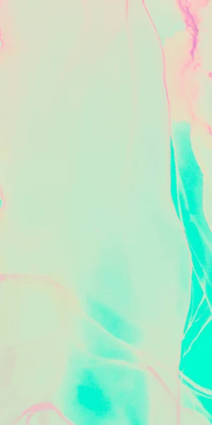 Nowoczesny obraz. Rysunek atramentu alkoholowego. Styl gradientowy. Różowy Miętowy Współczesny Obraz. Tekstura płynów. Efekt cieczy. Projekt mody. Różowy element miętowy. — Zdjęcie stockowe