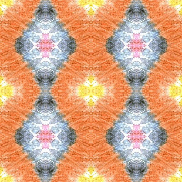 Diseño de la tela del traje de baño. Estampado Textil Naranja, Rosa y Azul. Ilustración étnica natural colorida. Fondo Tribal. Adorno de tela de traje de baño marino. —  Fotos de Stock