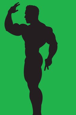 Klasik poz Bodybuilder siluet