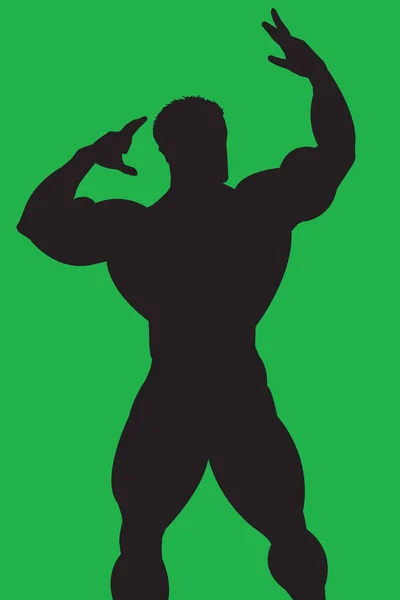 Bodybuilder Silhouette Posa Classica — Vettoriale Stock