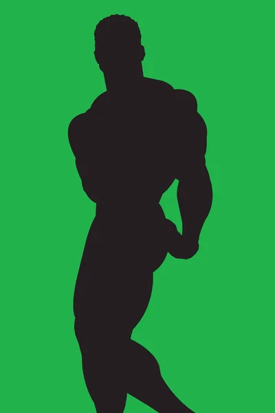 Bodybuilder Silhouette Side Tricep Pose — Stock Vector