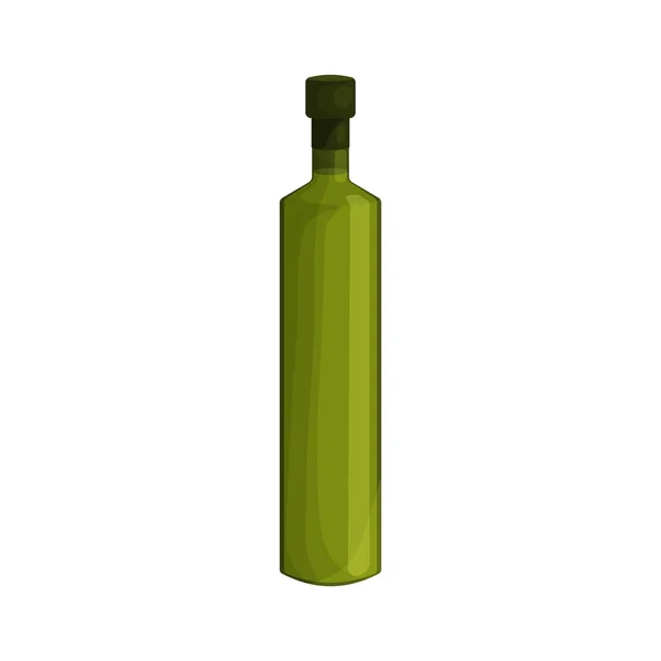 Vektorillustration Einer Flasche Olivenöl Cartoon Stil Eine Glasflasche Ist Ein — Stockvektor