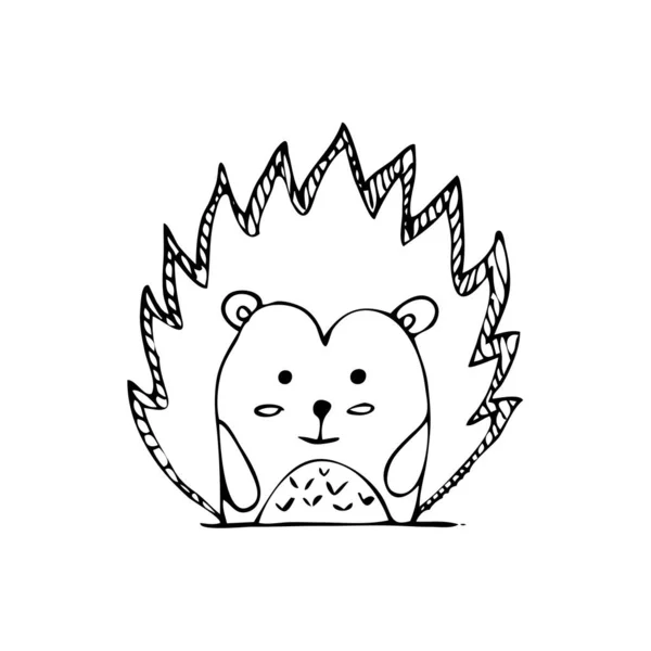 Vector Illustration Charming Scandi Style Hedgehog Drawn Hand Baby Cute — Stock Vector