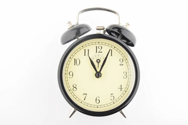 Black White Alarm Clock White Background — Stock Photo, Image