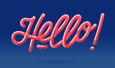 Merhaba kart. Typographic afiş tasarımı. Vektör İllüstrasyonu.