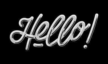 Merhaba kart. Typographic afiş tasarımı. Vektör İllüstrasyonu.