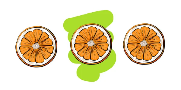 Illustration Couleur Bordure Des Oranges Sur Fond Blanc — Photo