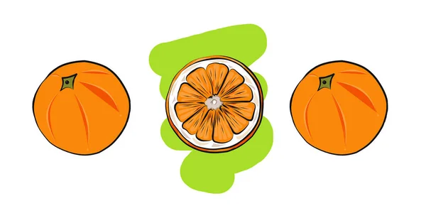 Εικόνα Χρώματος Καμπύλη Των Πορτοκαλιών Λευκό Φόντο — Φωτογραφία Αρχείου