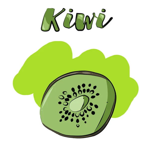 Ilustração Cores Kiwi Letras Fundo Branco — Fotografia de Stock