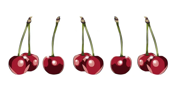 Curb Color Cherries White Background — Stock Photo, Image