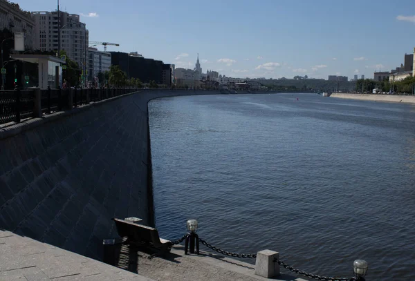 Concrete Steps Leading Water Moskva River — Stock Photo, Image