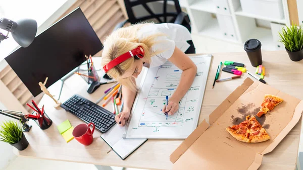 Kulaklık bir genç kız tablo anlamına gelir ve bir işaretleyici elinde tutar. Bir manyetik tahta tablodur.