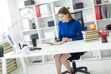 Genç bir kız bir bilgisayar masada oturur ve sarı bir işaret onun elinde tutar. Önce kız açık bir kitap yatıyor.