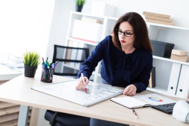 bilgisayar masasında genç iş kadını ve çalışma