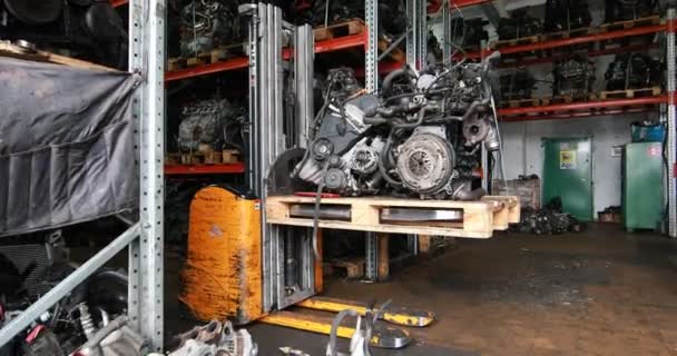 Shelves Auto Parts Car Repairs Market — Stock Video