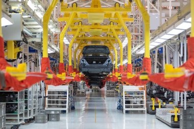 Araba vücudun transferini. Robot tcar Meclisi olmasını sağlamaktadır. Modern araç montaj fabrikası'nda