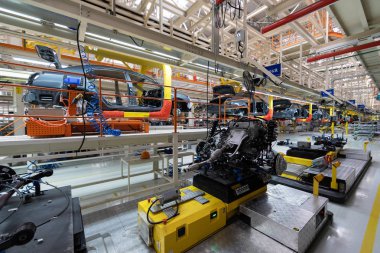 Araba vücudun transferini. Robot tcar Meclisi olmasını sağlamaktadır. Modern araç montaj fabrikası'nda