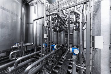 Modern sanayi ekipman fabrika üretim arka plan