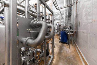 Sanayi Bölgesi arka plan kavramı. Çelik boru hatları ve üretim iç kablolar