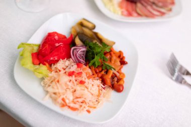 Et aperatifler muhallebi yastık üzerinde Close-up